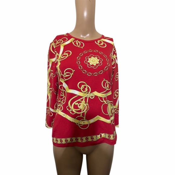 J. McLaughlin limited edition Red holiday top - Picture 4 of 7